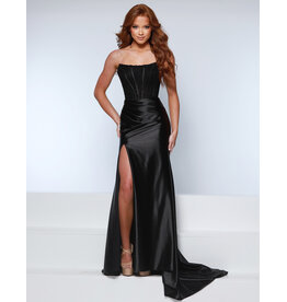 KATE PARKER Fitted, strapless, corset bodice, waist ruching, lace bodice 26018