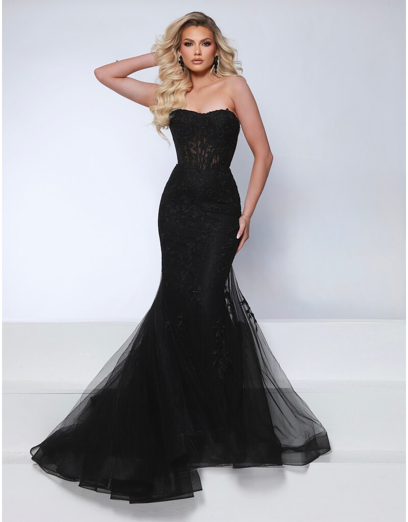 KATE PARKER Fit and flare, corset bodice, floral lace, corset back 26039