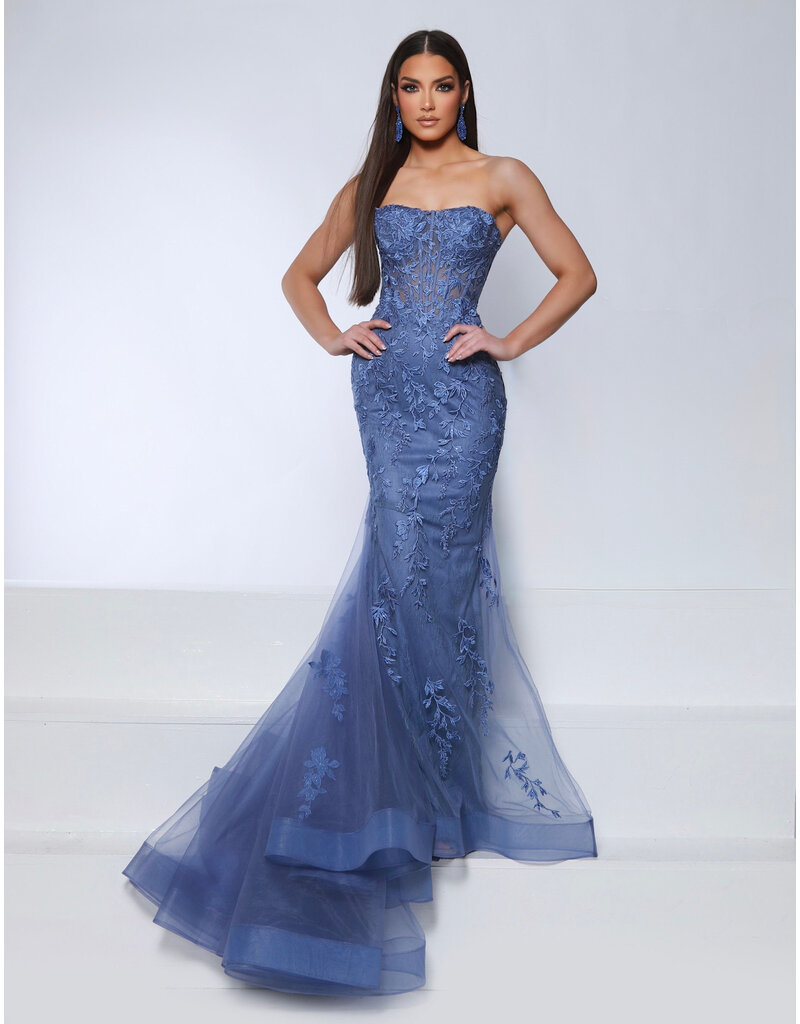 KATE PARKER Fit and flare, corset bodice, floral lace, corset back 26039