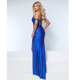 KATE PARKER Fitted, off shoulder, fully beaded, lace-up back with slit 26185