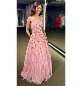 PAUL REKHI Beaded mini floral a-line gown 532634