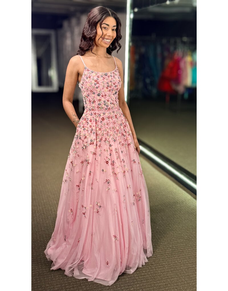 PAUL REKHI Beaded mini floral a-line gown 532634