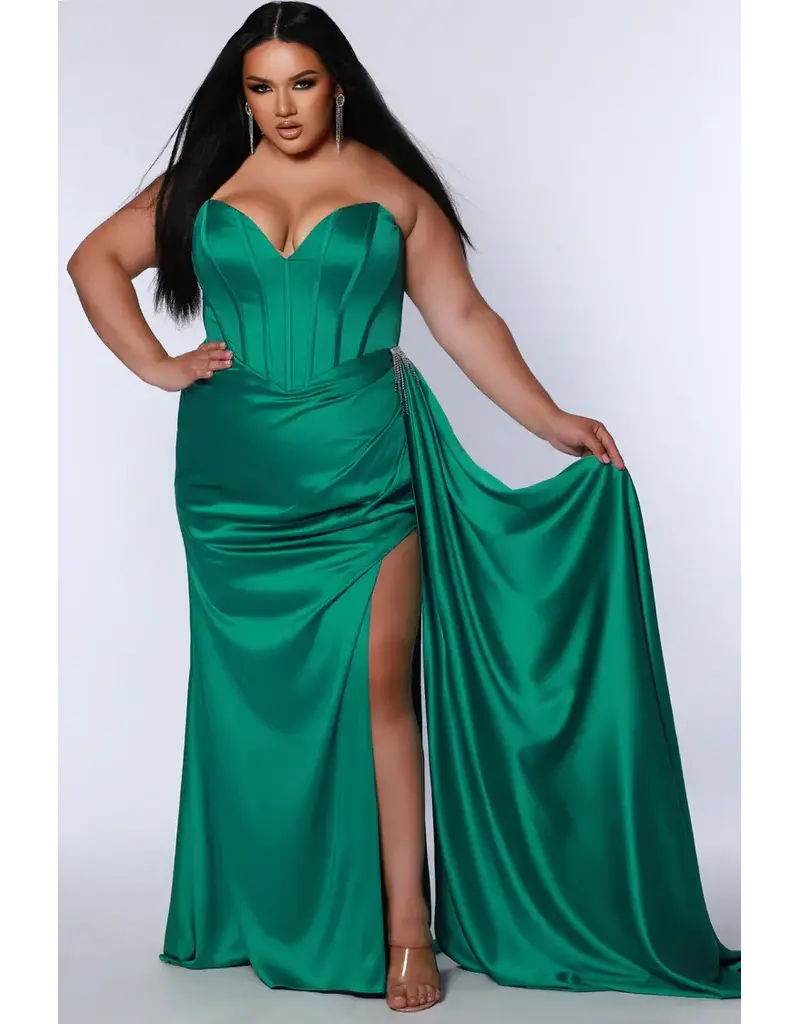 JK SYDNEYS CLOSET Strapless corset fringe shoulder & collar JK242608