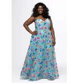 Strapless sequin a-line gown w/pockets JK2508