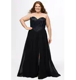 JK SYDNEYS CLOSET Strapless corset beaded bodice chiffon a-line 262616