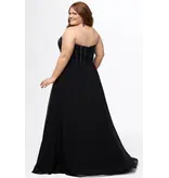 JK SYDNEYS CLOSET Strapless corset beaded bodice chiffon a-line 262616