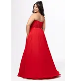 JK SYDNEYS CLOSET Strapless corset beaded bodice chiffon a-line 262616