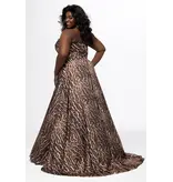 JK SYDNEYS CLOSET Strapless cuff a-line animal print gown 262605