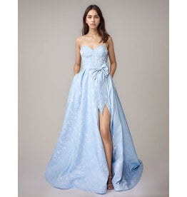 Strapless corset bodice brocade a-line 3286