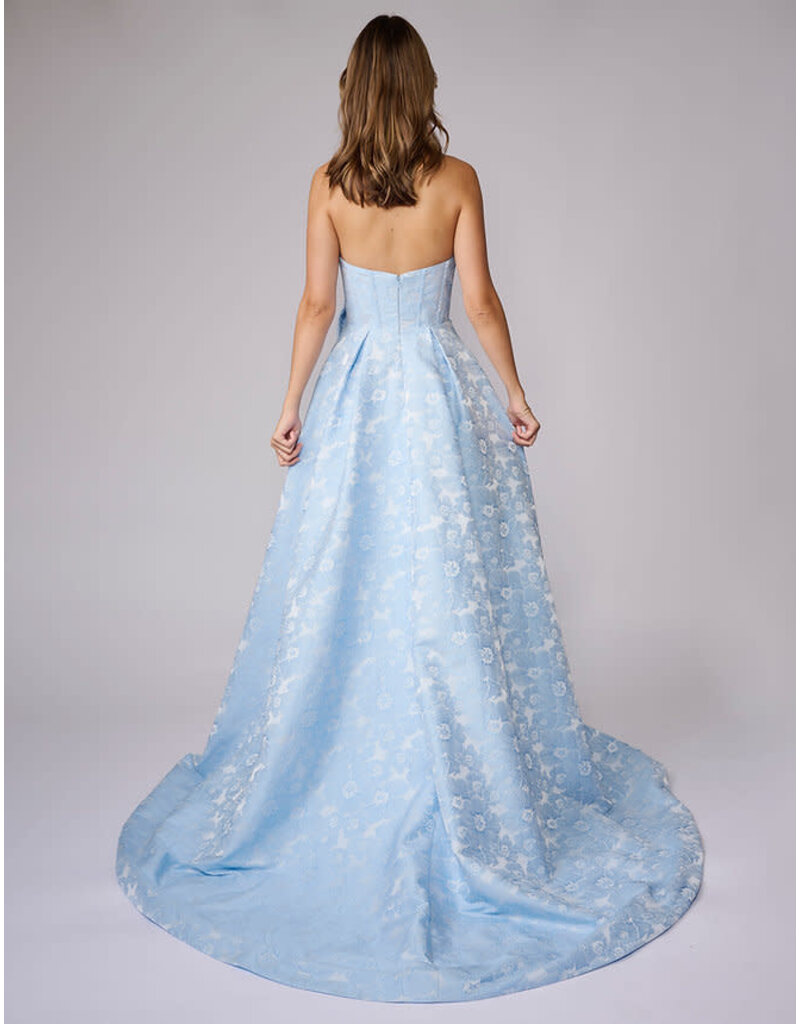 Strapless corset bodice brocade a-line 3286