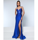 KATE PARKER Beaded spaghetti strap corset bodice fitted gown 26050