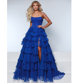 KATE PARKER Beaded strapless corset ruffle chiffon ballgown 26300