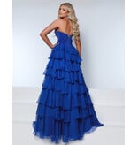 KATE PARKER Beaded strapless corset ruffle chiffon ballgown 26300