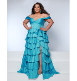 KATE PARKER Off the shoulder satin ruffle a-line 26302