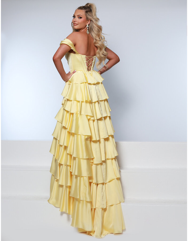 KATE PARKER Off the shoulder satin ruffle a-line 26302