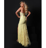 KATE PARKER Strapless lace fitted gown w/slit 26014