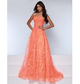 KATE PARKER Strapless lace glitter tulle a-line w/slit 26265