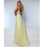 KATE PARKER Strapless lace glitter tulle a-line w/slit 26265