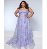KATE PARKER Strapless lace glitter tulle a-line w/slit 26265