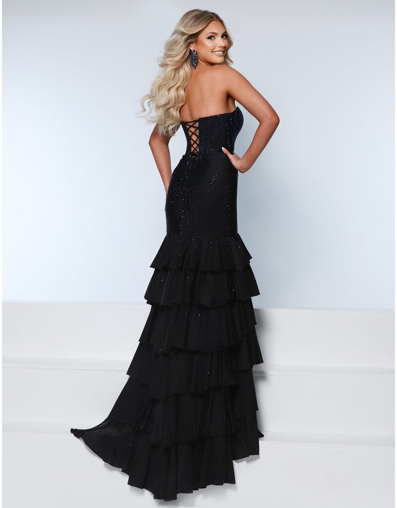 KATE PARKER Strapless corset beaded fitted mermaid w/ruffles 26301