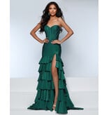 KATE PARKER Strapless corset beaded fitted mermaid w/ruffles 26301