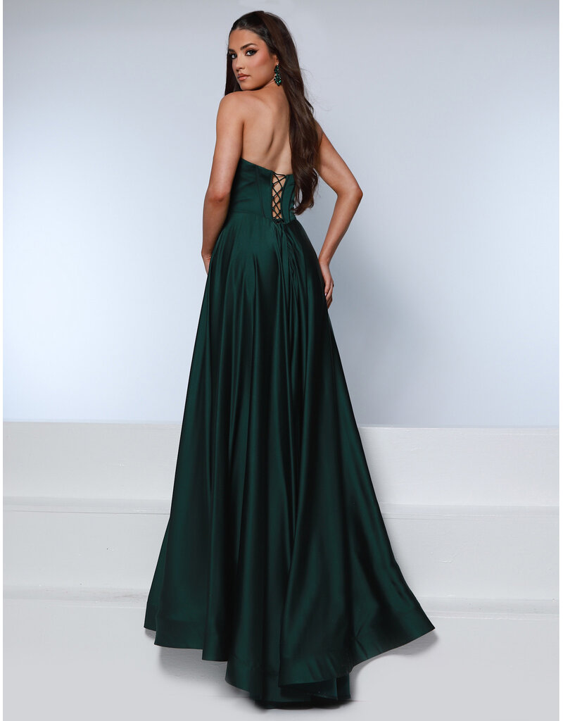 KATE PARKER Strapless corset beaded pearl bodice a-line gown 26322