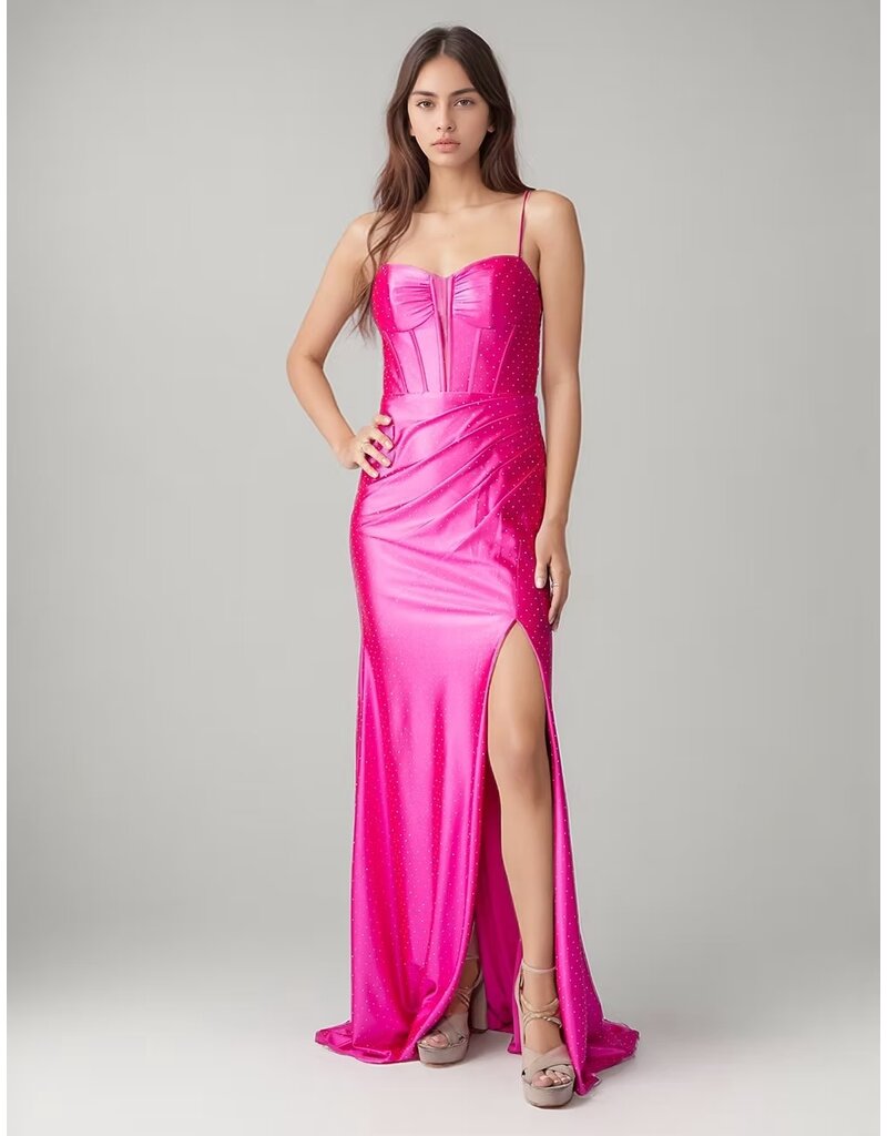 Corset bodice fully beaded fitted w/slit 1617