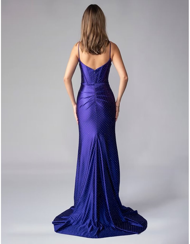 Corset bodice fully beaded fitted w/slit 1617