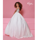 Sugar Kayne Off the shoulder beaded bodice shimmer ballgown C416