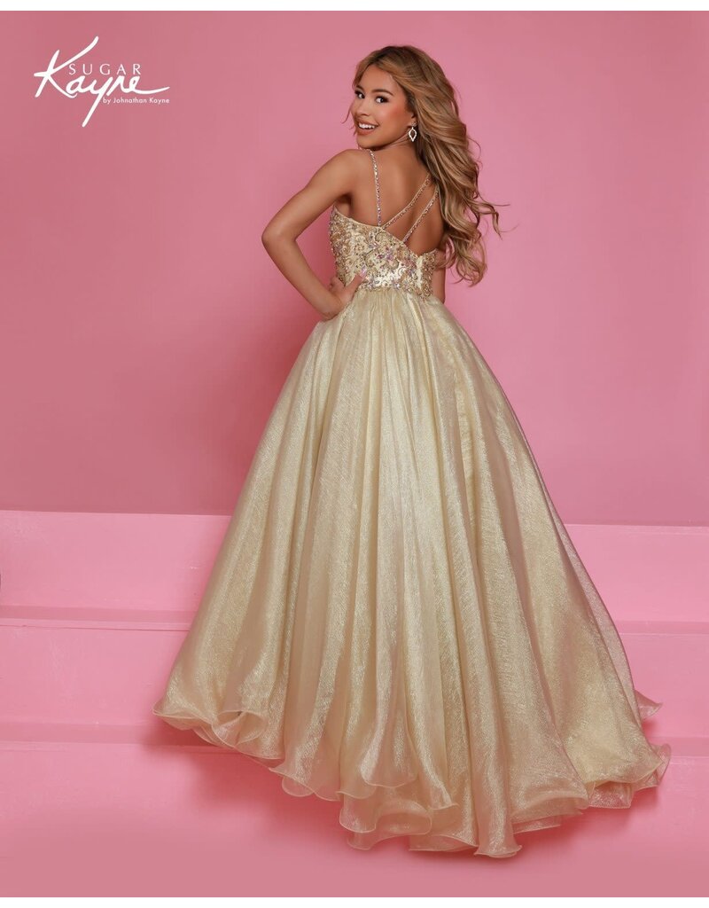 BEADED 1-SHLDR, FULL ORGANZA SKRT C407
