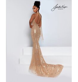 FIT & FLARE ONE SHLDR METALIC MESH 3320