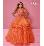 Sugar Kayne ORGANZA RUFFLES, BEADED BODICE OFF SHLDR C398