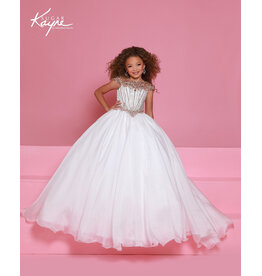 Sugar Kayne BALLGOWN W/ ORGANZA SKRT BEADED BODICE C405