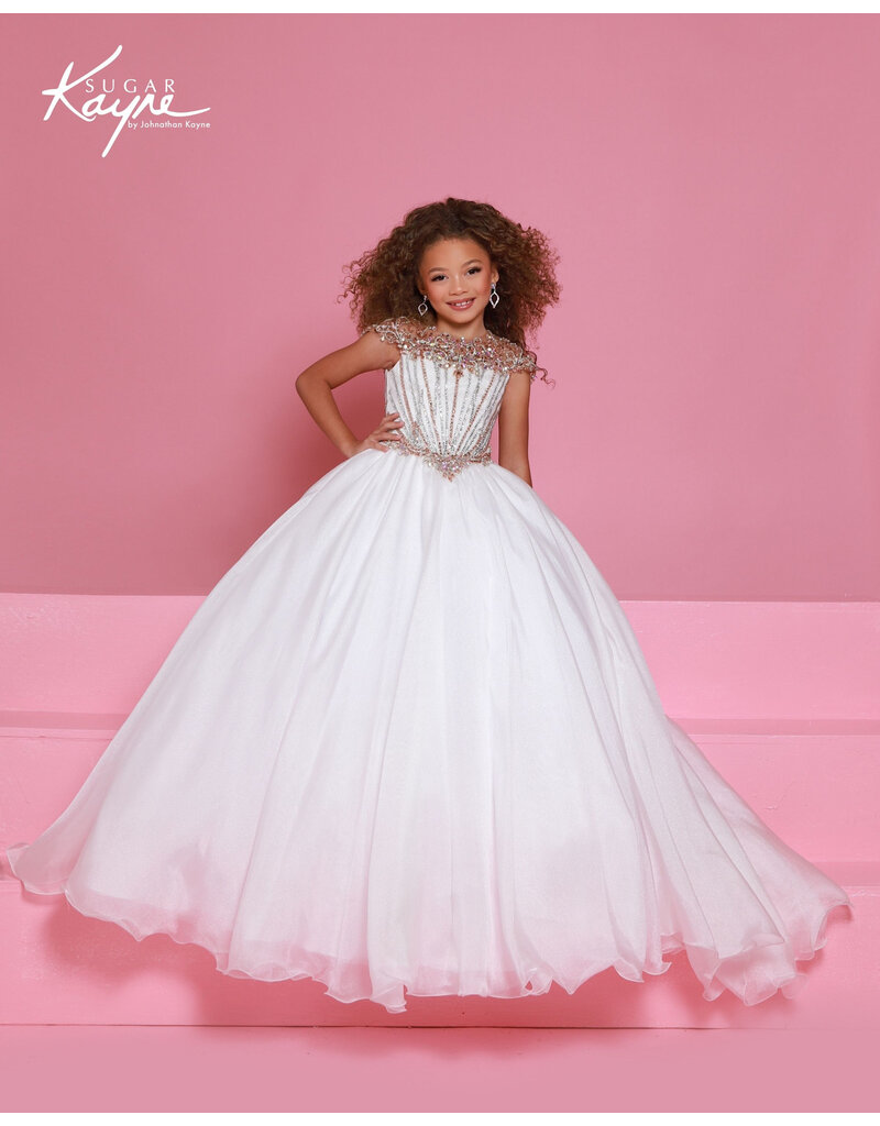 Sugar Kayne BALLGOWN W/ ORGANZA SKRT BEADED BODICE C405