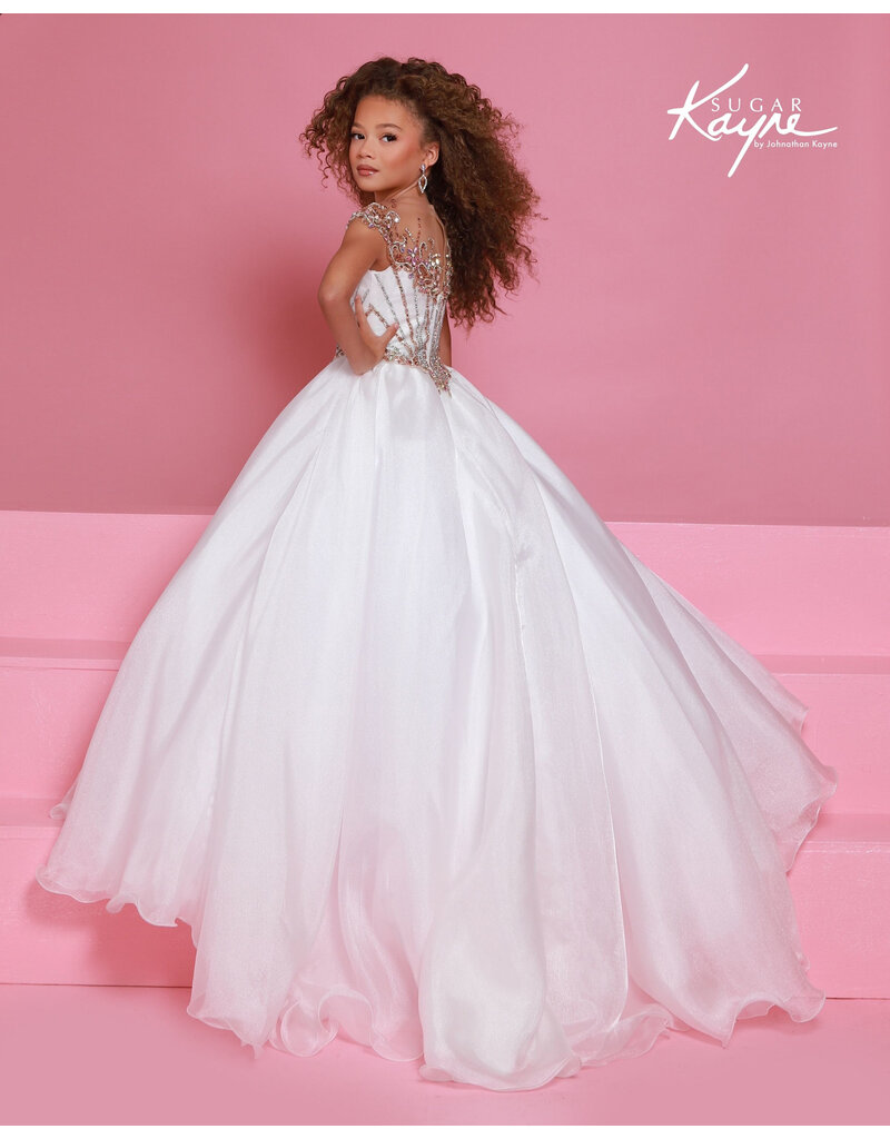 Sugar Kayne BALLGOWN W/ ORGANZA SKRT BEADED BODICE C405