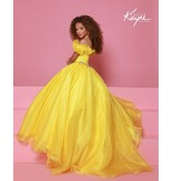 Sugar Kayne ORGANZA BALLGOWN, OFF SHLDR PUFF SLEEVE C410