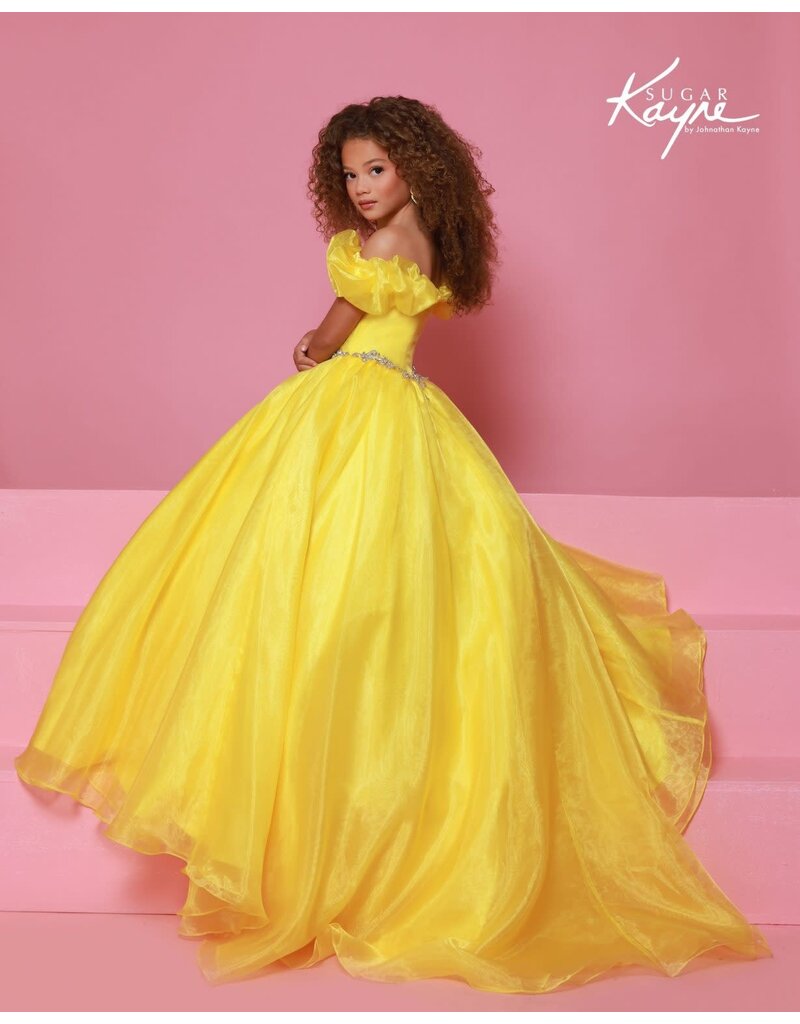 Sugar Kayne ORGANZA BALLGOWN, OFF SHLDR PUFF SLEEVE C410