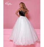 Sugar Kayne ORGANZA BALLGOWN W/ VELVET BEADED BODICE C412