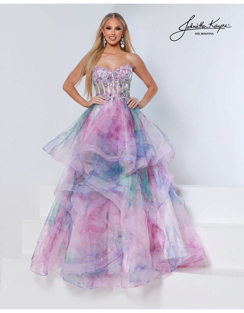 MESH STRPLESS RUFFLE BALLGOWN 3201