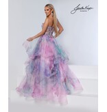MESH STRPLESS RUFFLE BALLGOWN 3201