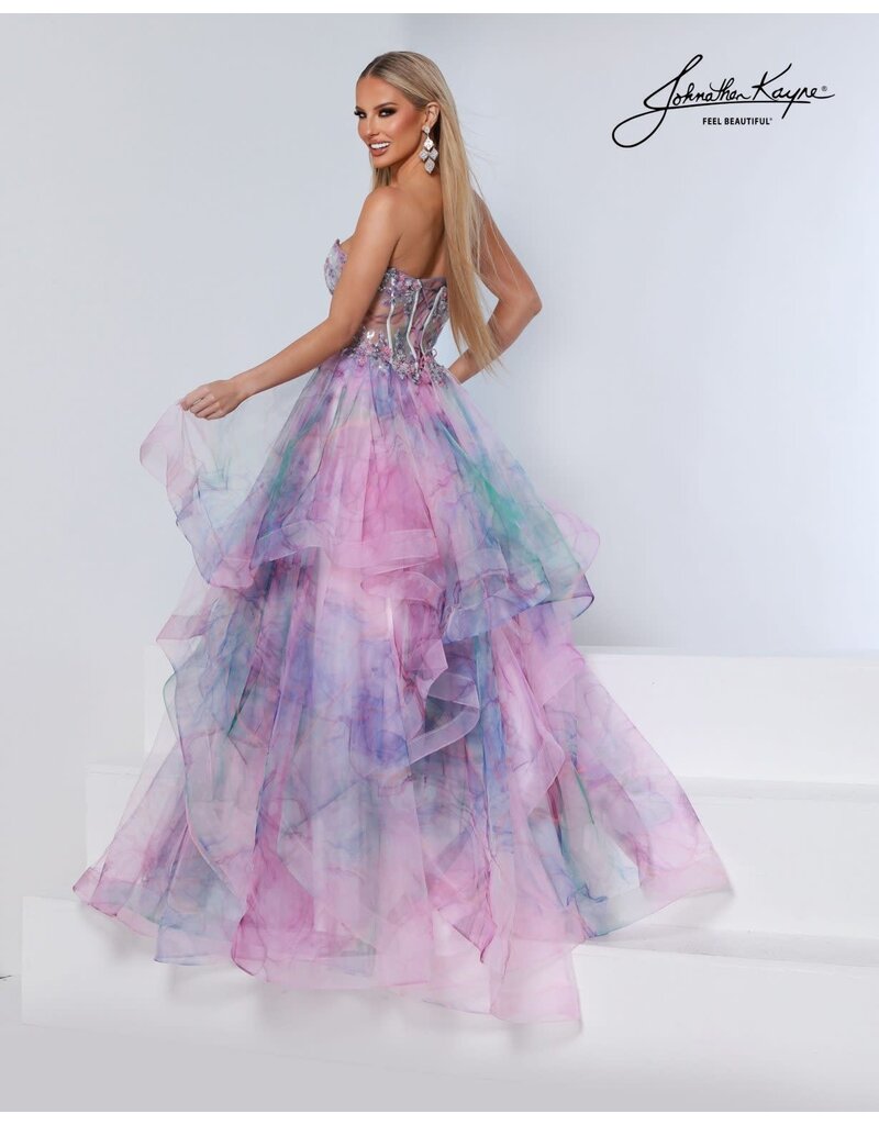 MESH STRPLESS RUFFLE BALLGOWN 3201