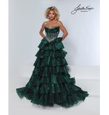 ORGANZA, STRPLESS, LEG SLIT W/ RUFFLES 3232