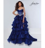 ORGANZA, STRPLESS, LEG SLIT W/ RUFFLES 3232