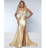 KATE PARKER Strapless lace bodice fitted satin skirt 26089