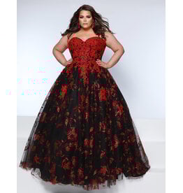 KATE PARKER Strapless glitter lace ballgown w/pockets 26325