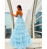 KATE PARKER Strapless beaded corset bodice ruffle ballgown 26230