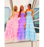 KATE PARKER Strapless beaded corset bodice ruffle ballgown 26230