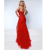 KATE PARKER Strapless lace fit n flare w/leg slit 25447