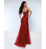 KATE PARKER Strapless lace fit n flare w/leg slit 25447