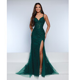 KATE PARKER Lace tank strap lace fit n flare tulle gown 25935